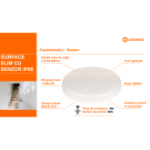 Plafoniera LED pentru exterior cu senzor de miscare Ledvance SURFACE SLIM ROUND 350, 35W, 3680 lm, lumina neutra (4000K), IP65/IK10,  Ø350x55mm, Alb