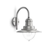 Aplica tip felinar pentru exterior Philips Raindrop, 1xE27, max 60W, IP44, 381x300x428mm, Argintiu