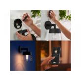 Aplica tip felinar LED RGB pentru exterior Philips Hue Attract, 8W (49W), 600 lm, lumina alba si color (2000-6500K), IP44, 182x224x251mm, Negru