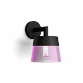 Aplica tip felinar LED RGB pentru exterior Philips Hue Attract, 8W (49W), 600 lm, lumina alba si color (2000-6500K), IP44, 182x224x251mm, Negru