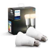 SET 2 becuri smart LED Philips, soclu E27, putere 9W, forma clasic, lumina alb calda, alimentare 220 - 240 V, 