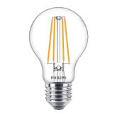 3 Becuri LED Philips Classic A60, E27, 8.5W (75W), 1055 lm, lumina calda (2700K), cu filament