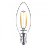 3 Becuri LED Philips Classic B35, E14, 4.3W (40W), 470 lm, lumina calda (2700K), cu filament