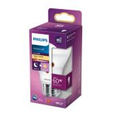 Bec LED cu senzor de lumina Philips A60, EyeComfort, E27, 7.5W (60W),806 lm, lumina calda (2700K), mat