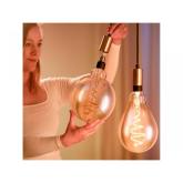 Bec LED inteligent vintage (decorativ) WiZ Connected Filament Gold G200 ,Wi-Fi, E27, 6W (25W), 390 lm, lumina alba (2000-5000K), compatibilGoogle Assistant/Alexa/Siri