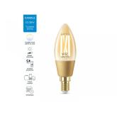 Bec LED inteligent vintage (decorativ) WiZ Connected Filament Gold C35 ,Wi-Fi, E14, 4.9W (25W), 370 lm, lumina alba (2000-5000K), compatibilGoogle Assistant/Alexa/Siri