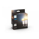 2 Becuri LED inteligente Philips Hue A60, Bluetooth, E27, 8W (75W), 1055 lm, lumina alba (2200-6500K)