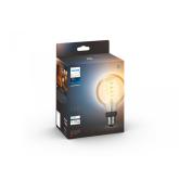 Bec LED inteligent vintage (decorativ) Philips Hue Filament Glob G93, Bluetooth, E27, 7W (40W), 550 lm, lumina alba (2200-4500K)