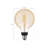 Bec LED inteligent vintage (decorativ) Philips Hue Filament Glob G125, Bluetooth, E27, 7W (40W), 550 lm, lumina alba (2200-4500K)