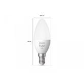 2 Becuri LED inteligente Philips Hue B39, Bluetooth, E14, 5.5W (40W), 470 lm, lumina calda (2700K)