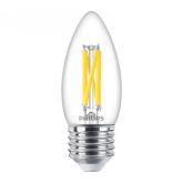 Bec LED Philips Classic B35, EyeComfort, E27, 3.4W (40W), 470 lm, lumina calda (2700K), dimabil, cu filament