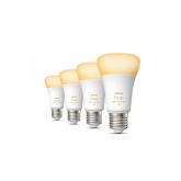 4 Becuri LED inteligente Philips Hue A60, Bluetooth, E27, 6W (60W), 800 lm, lumina alba (2200-6500K)