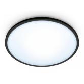 Plafoniera LED WiZ SuperSlim, Wi-Fi, Bluetooth, 16W, 1500 lm, lumina alba (2700-6500K), IP20, 29.2cm, Metal/Plastic, Negru