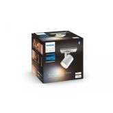 Spot LED extensie Philips Hue Runner, Bluetooth, GU10, 5W, (50W), 350 lm, lumina alba (2200-6500), IP20, 11cm, Metal, Alb