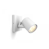 Spot LED extensie Philips Hue Runner, Bluetooth, GU10, 5W, (50W), 350 lm, lumina alba (2200-6500), IP20, 11cm, Metal, Alb