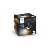 Spot LED extensie Philips Hue Runner, Bluetooth, GU10, 5W, (50W), 350 lm, lumina alba (2200-6500), IP20, 11cm, Metal, Negru