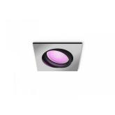 Spot LED RGB incastrat Philips Hue Centura, Bluetooth, GU10, 5.7W, 350 lm, lumina alba si color (2000-6500K), IP20, 9cm, Argintiu