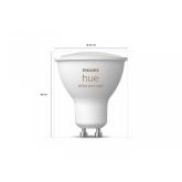 2 Becuri LED RGB inteligente Philips Hue Spot, Bluetooth, GU10, 4.3W (35W), 350 lm, lumina alba si color (2000-6500K)