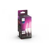 2 Becuri LED RGB inteligente Philips Hue B39, Bluetooth, E14, 4W (40W), 470 lm, lumina alba si color (2000-6500K)