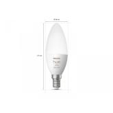 2 Becuri LED RGB inteligente Philips Hue B39, Bluetooth, E14, 4W (40W), 470 lm, lumina alba si color (2000-6500K)