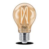 Bec LED inteligent vintage (decorativ) Philips Filament Bulb Clear A60, Wi-Fi, Bluetooth, E27, 7W (60W), 806 lm, lumina alba (2700-6500K)