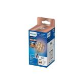Bec LED inteligent vintage (decorativ) Philips Filament Bulb Clear A60, Wi-Fi, Bluetooth, E27, 7W (60W), 806 lm, lumina alba (2700-6500K)
