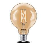 Bec LED inteligent vintage (decorativ) Philips Filament Globe Clear G95, Wi-Fi, Bluetooth, E27, 7W (60W), 806 lm, lumina alba (2700-6500K)