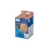 Bec LED inteligent vintage (decorativ) Philips Filament Globe Amber G95, Wi-Fi, Bluetooth, E27, 7W (50W), 640 lm, lumina alba (2000-5000K)