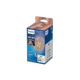 Bec LED inteligent vintage (decorativ) Philips Filament Bulb Clear ST64, Wi-Fi, Bluetooth, E27, 7W (60W), 806 lm, lumina alba (2700-6500K)
