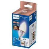 Bec LED inteligent Philips Candle C37, Wi-Fi, Bluetooth, E14, 4.9W (40W), 470 lm, lumina calda (2700K), dimabil