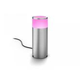 Stalp LED RGB pentru iluminat exterior Philips Hue Calla, 8W (49W), 590 lm, lumina alba si color (2000-6500K), IP44, 252x102mm, Inox