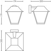 Aplica tip felinar pentru exterior Philips Alpenglow, 1xE27, max 60W, IP44, 200x174x179mm, Antracit