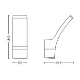 Aplica LED pentru exterior Philips Splay, 12W, 1100 lm, lumina calda (2700K), IP44, 240x80x160mm, Antracit