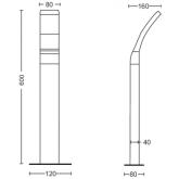 Stalp LED pentru iluminat exterior Philips Splay, 12W, 1100 lm, lumina calda (2700K), IP44, 600x120x160mm, Antracit