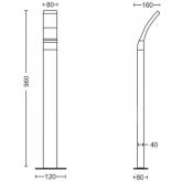 Stalp LED pentru iluminat exterior Philips Splay, 12W, 1100 lm, lumina calda (2700K), IP44, 960x120x160mm, Antracit