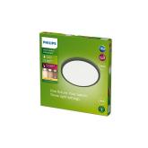 Plafoniera LED pentru exterior Philips SuperSlim, 15W, 1300 lm, lumina calda (2700K), IP54, 25 cm, Negru
