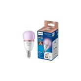 Bec LED RGB inteligent Philips Bulb P45, Wi-Fi, Bluetooth, E14, 4.9W (40W), 470 lm, lumina alba si color (2200-6500K)