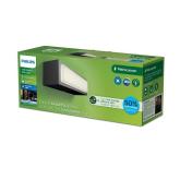 Aplica LED pentru exterior Philips STRATOSPHERE, 3.8W, 800 lm, lumina neutra (4000K), IP44, 203x63x68mm, Antracit