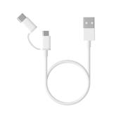 CABLU alimentare si date smartphone Xiaomi, Micro-USB (T) | USB Type-C (T) la USB 2.0 (T), cauciuc, lungime 0.3 m, alb, 