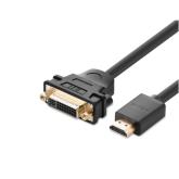 CABLU video Ugreen,  HDMI (T) la DVI (M), rezolutie maxima FHD (1920 x 1080), conectori auriti, 0.2m, negru 