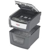 Distrugator automat documente Rexel OPTIMUM  45X ,  45 coli, P4, cross-cut (tip confeti), cos  20 litri, negru-gri, 