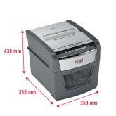 Distrugator automat documente Rexel OPTIMUM  45X ,  45 coli, P4, cross-cut (tip confeti), cos  20 litri, negru-gri, 