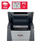Distrugator automat documente Rexel OPTIMUM 150M , 150 coli, P5, micro-cut (tip particule), cos  44 litri, negru-gri, 