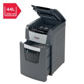 Distrugator automat documente Rexel OPTIMUM 150M , 150 coli, P5, micro-cut (tip particule), cos  44 litri, negru-gri, 