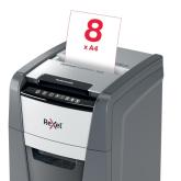 Distrugator automat documente Rexel OPTIMUM 150X , 150 coli, P4, cross-cut (tip confeti), cos  44 litri, negru-gri, 