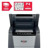 Distrugator automat documente Rexel OPTIMUM 150X , 150 coli, P4, cross-cut (tip confeti), cos  44 litri, negru-gri, 