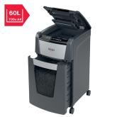 Distrugator automat documente Rexel OPTIMUM 225M , 225 coli, P5, micro-cut (tip particule), cos  60 litri, negru-gri, 