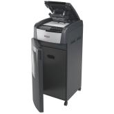 Distrugator automat documente Rexel OPTIMUM 600X , 600 coli, P4, cross-cut (tip confeti), cos 110 litri, negru-gri, 