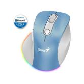 MOUSE Genius,  Ergo 9000S, PC sau NB, wireless, BT+2.4GHz, optic, 2400 dpi, butoane/scroll 6/1, , albastru, 