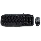 KIT wired GENIUS USB, tastatura 104 taste (concave) + mouse optic 1000dpi, 3 butoane, black, 